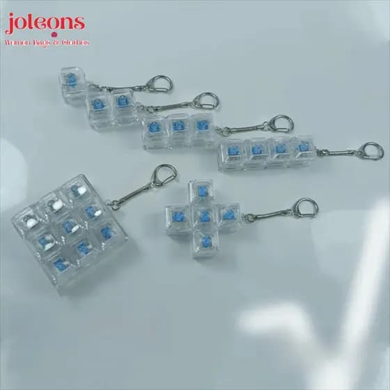 JOLEONS Teclado De Dedo , Gadget 4/5 Teclas Fidget Keychain , Botão Keycap Stress Relief Clicker Toy