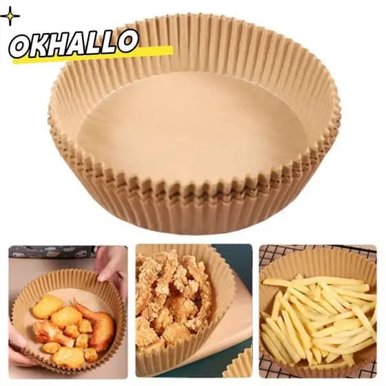 OKHALLO 20/50/100 Unidades De Papel Para Cozimento , Descartável Fritadeira A Ar À Prova De Óleo , Forro Antiaderente D'