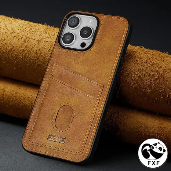 High-end Novo Couro Retro Com 2 Suportes De Cartões Traseiros Caso Para iPhone 16 15 14 13 12 11 Pro Max Capa
