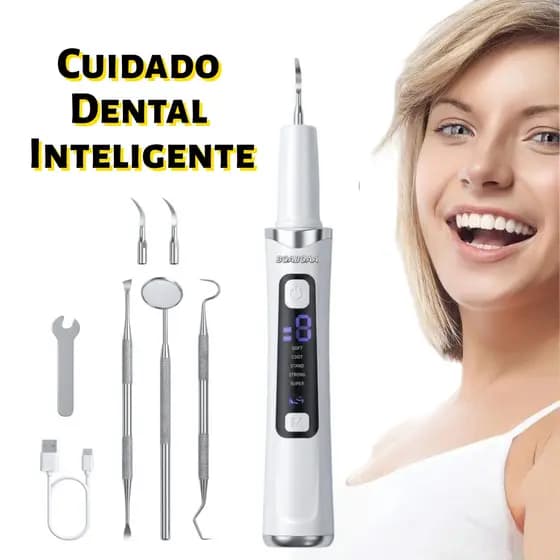 Limpador Dental Ultrassônico Doméstico, Remove Tártaro e Sujeira, Limpeza Profunda Bucal, Uso para Humanos e Pets