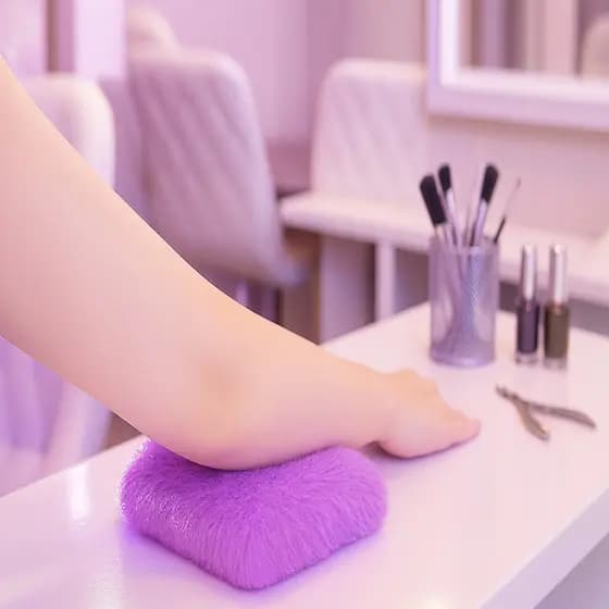Apoio de Cotovelo Pelúcia Felpudo Manicure Nails Designer
