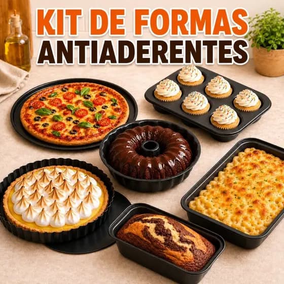 Kit 2/6 Forma De Bolo Antiaderente Assadeira De Pão e Cupcake