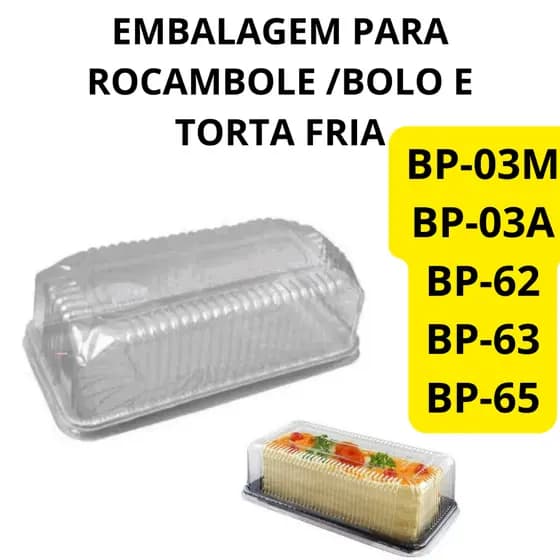 embalagem para rocambole, torta fria, bolo, salgados e pães BP65-BP63-BP62 -BP03A- BP03M