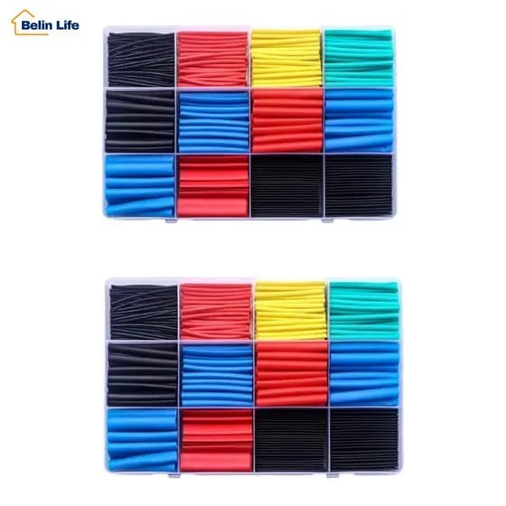 Kit 1120 Peças Tubo Termo Retrátil Espaguete Isolante Colorido Para Fios E Cabos Com Estojo Organizador