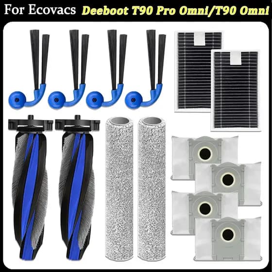 Para Ecovacs Deebot T90 Pro Omni/T90 Robot Aspirador De Pó kit De Acessórios Escova Principal Filtro De Esfregão De Rolo
