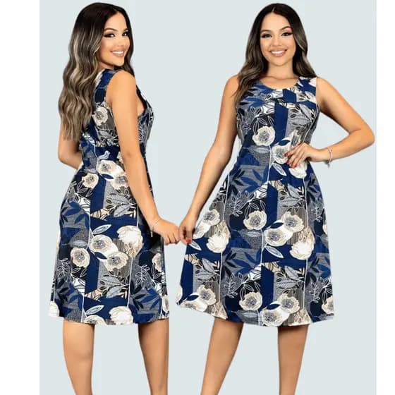 VESTIDO FEMININO VESTIDOS DE MALHA FRIA SENHORA VESTIDO ELEGANTE MODELO REGATAO PALA
