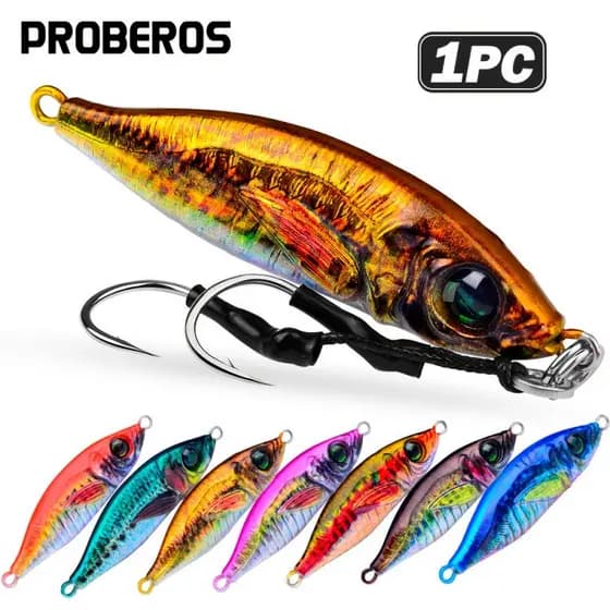 Proberos Iscas Artificiais Verticais para Pesca em Água Salgada, Iscas Luminosas para Slow Jigging e Pitching, Iscas Art