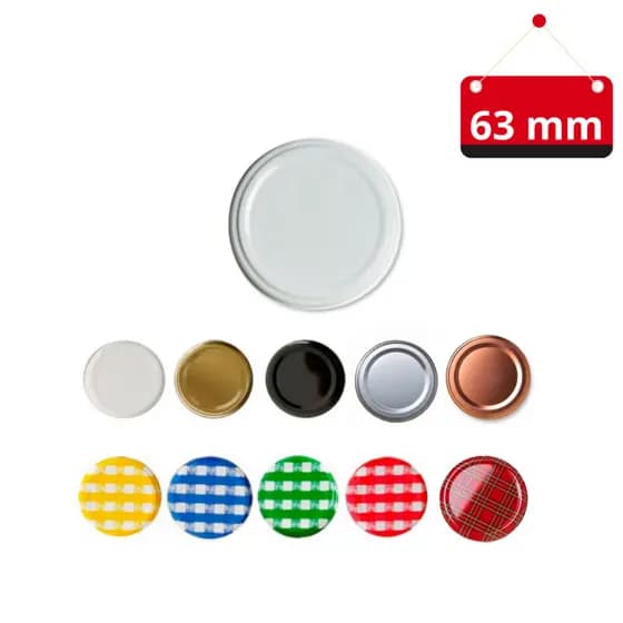 15 Un. Tampa de Metal de rosca para vidro de conserva 63 mm