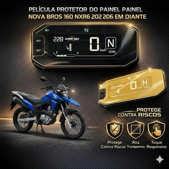 Película Painel Honda Biz/tornado/bros/xre 2026 Nano Vidro Transparente