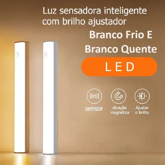 50Cm Luz LED Branco Quente Ou Frio 30Cm 20Cm Sem Fio Sensor Carregamento USB De Inteligente Do Guarda Roupa