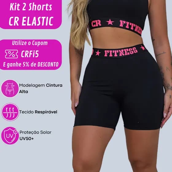 Kit 2 Shorts Academia Elastico Exposto