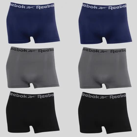 Cuecas Reebok Sem Costura Microfibra Kit 6 Pçs. – Original, Masculina – Sortido 1