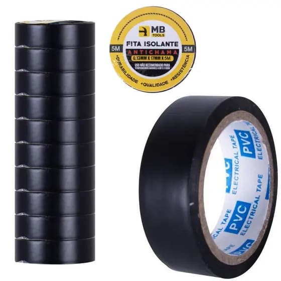 Kit 10 un Fita Isolante Antichama 5 Metros Super Resistente