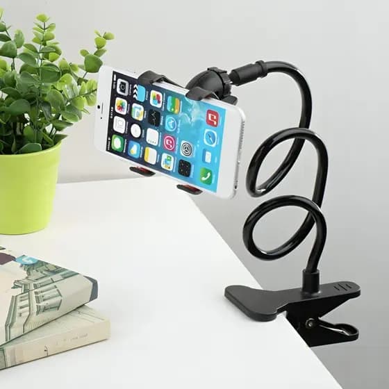 Suporte Celular Universal Articulado Pendurável Mesa Flexível Presilha 360 Giratório Suporte de Celular Com Garra