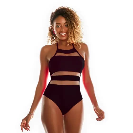 Maiô Feminino Tuly Transparência Com Bojo Removível