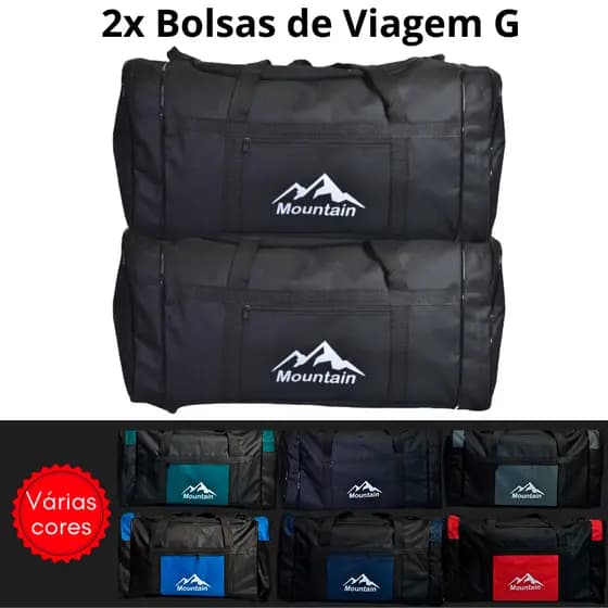 Kit 2 Bolsas de Viagem G Mala Grande Resistente Dobrável Média 45L Reforçada Familia Carnaval Férias