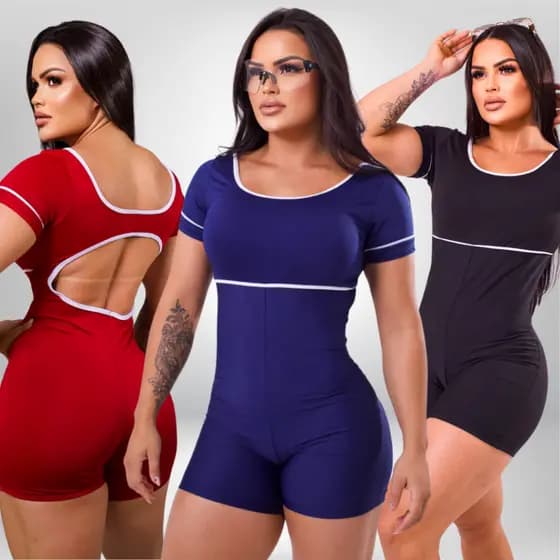 Macaquinho Macacão Fitness Academia Fitness Roupa de academia Treino