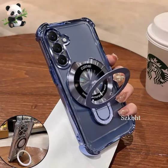 Airbag Magnético Caso De Carregamento Sem Fio Para Samsung A56 A55 A54 A36 A35 A16 A15 Suporte À Prova De Choque Capa
