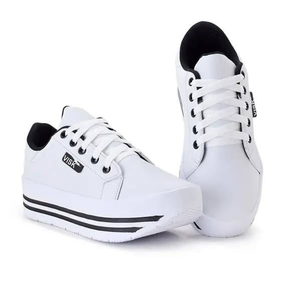 Tênis Feminino Plataforma Casual Confortável Leve Macio Estiloso para Dia a Dia