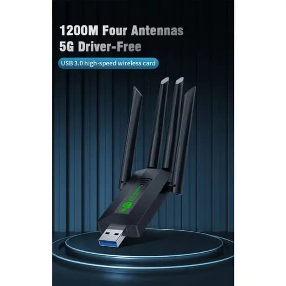 Adaptador Wifi PC USB - Dual Band 5G/2.4G - 4 Antenas - USB 3.0