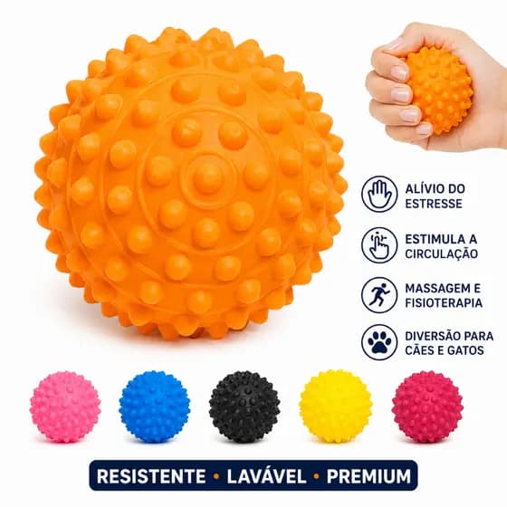 Bolinha Cravo Massageadora Anti Stress Fisioterapia Pet Cachorro Gato Mordedor Exercícios Pilates