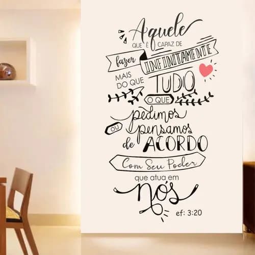 Adesivo Decorativo de Parede Frase Bíblica “Aquele Que Faz” | Versículo de Fé e Inspiração