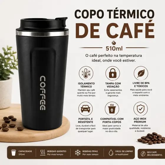 Copo Térmico de Café 510ml (VARIADO)