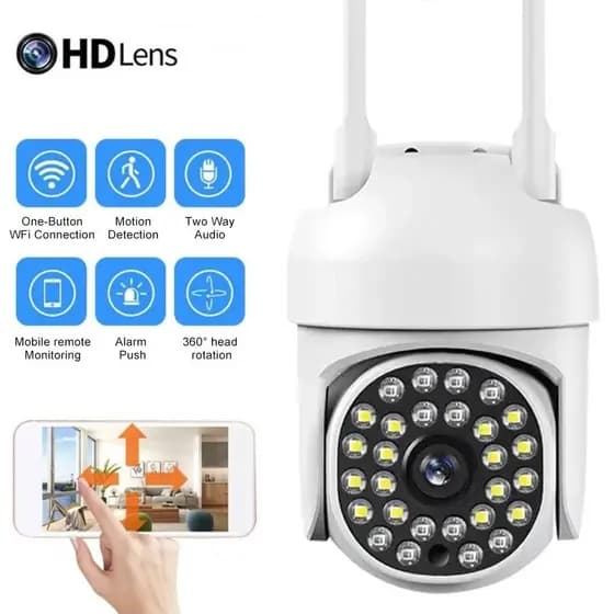 Câmera De Segurança 5G wi-fi externa À Prova D'água IP66 full hd Icsee gira 360 speed dome - Bivolt Com 28 LEDs SC-B47
