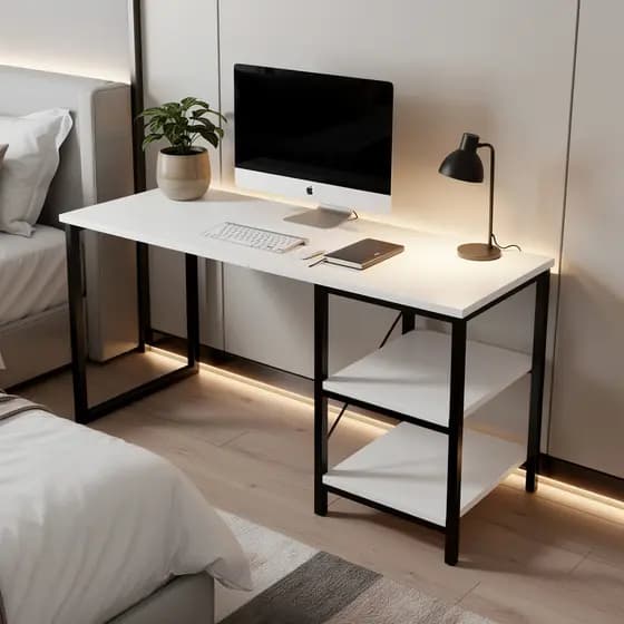 Mesa Escrivaninha 110cm Estilo Industrial Home Office Computador Estudo Quarto