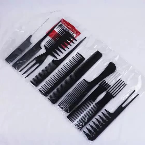 Kit 10 Pentes de Cabeleireiro – Pentes Variados para Corte, Mechas, Modelagem e Desembaraçar
