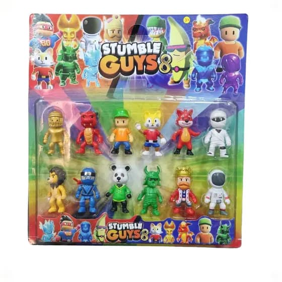 Boneco Stumble Guys Cartela Com 6 / 8 / 10 ou 12 Bonecos Brinquedo Infantil