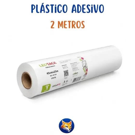 Papel Plástico Adesivo 45cm Cristal Leonora Com 2 a 12 Metros