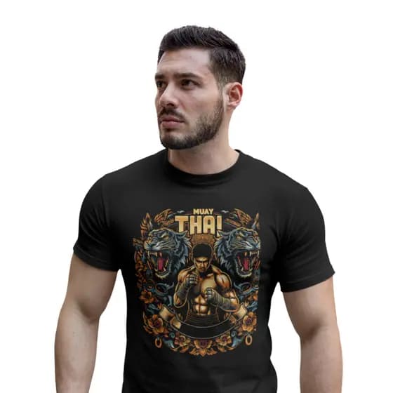 Camiseta Masculina Algodão Treino Muay Thai Leve Treino