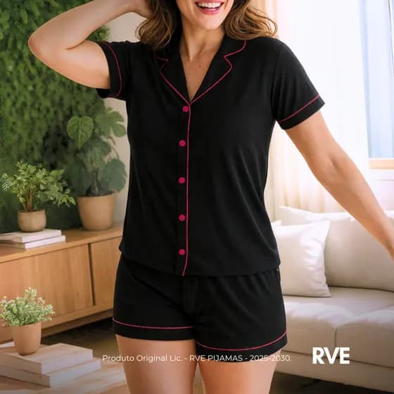 Baby Doll Feminino Blogueirinha Americano Curto Pijama Gola Aberto Amamentação Botão Confort Luxo