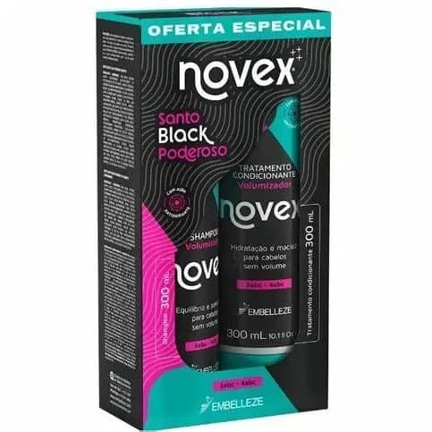 Kit Novex Santo Black Poderoso Shampoo + Condicionador 300ml