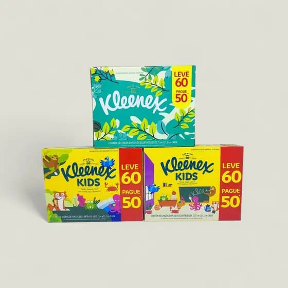 Lenço de Papel Kleenex - 60 unidades (Variado)