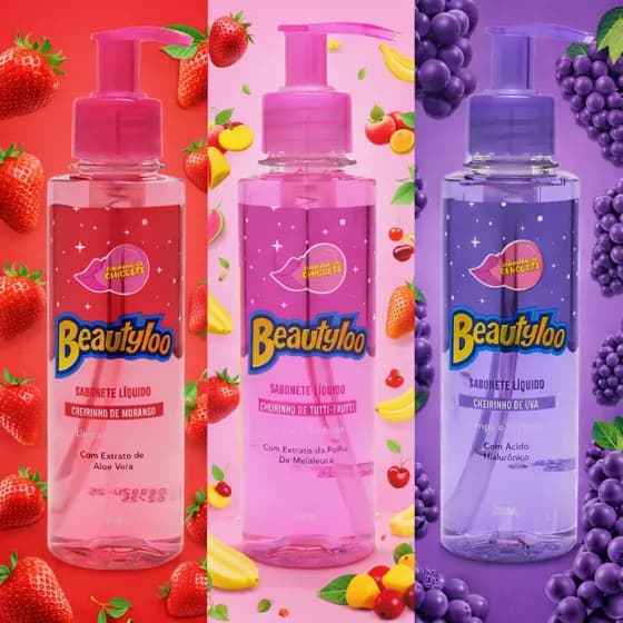 Sabonete Liquido Facial Cheirinho Chiclete Beautyloo 200ml Face Beautiful