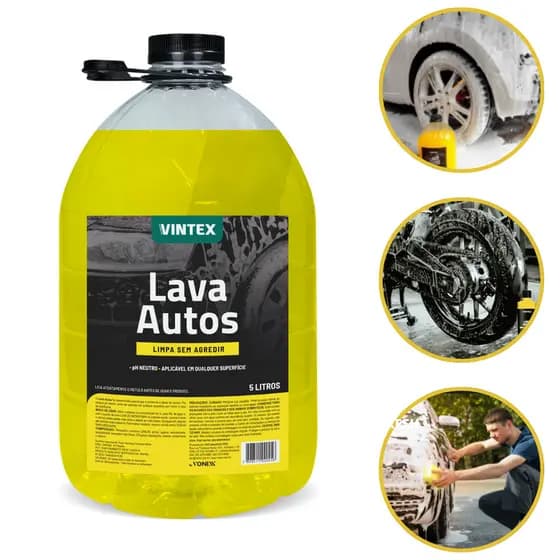 Lava Autos Vintex Vonixx 5l Shampoo Automotivo Ph Neutro - Brilho, Proteção, Alto Rendimento