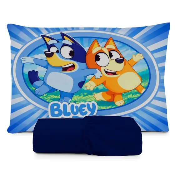 JOGO DE LENÇOL SOLTEIRO INFANTIL BLUEY BINGO, MENINA E MENINO FRONHA TRAVESSEIRO, LENÇOL DE ELASTICO