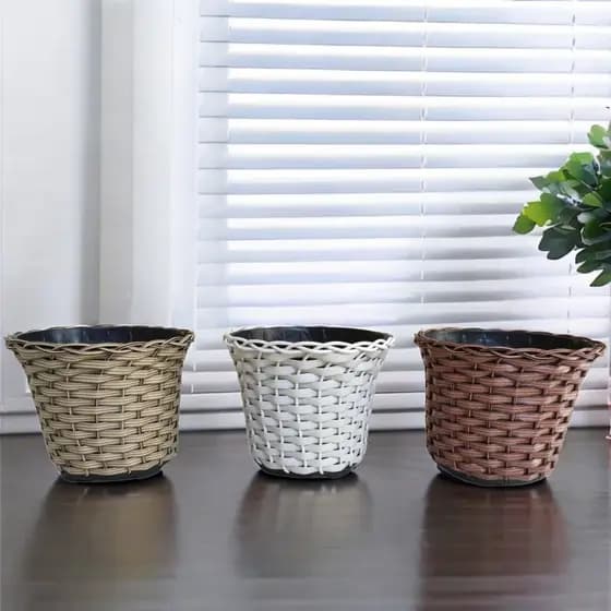 Kit Vasos Planta Suculenta 5,10 ou 20 Peças Decorativo Fibra Sintética Violeta 10x15 Leven Artes
