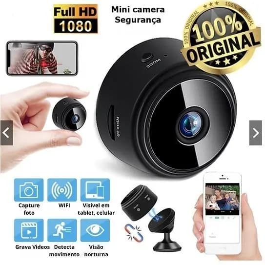 Câmera de Segurança Mini A9 Original S/ Fio c/ Suporte HD Monitoramento