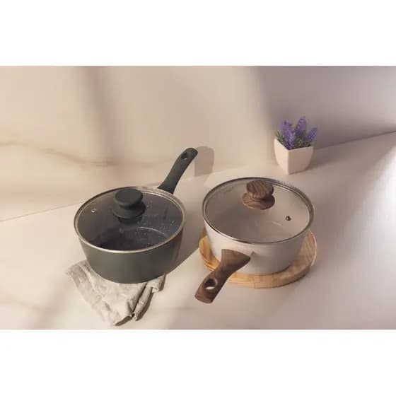 Conjunto Jogo de Panelas Antiaderente 10 pçs Cerâmica Mimo Style Cook Indução Preta Revestimento