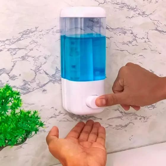 Dispenser Porta Sabonete Liquido Álcool Gel Dispenser de Parede Vertical Banheiro 500 ML