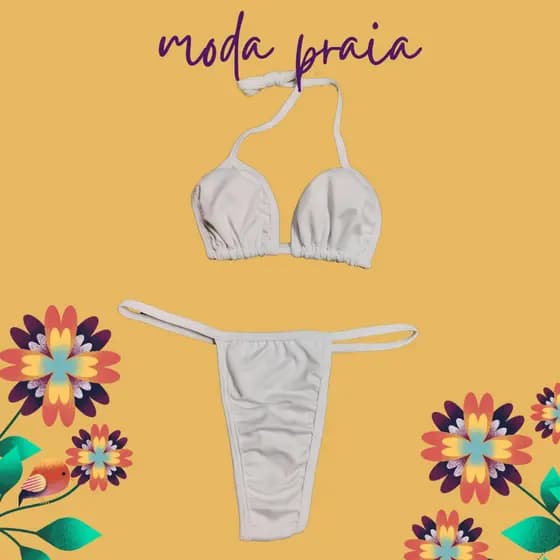 BIQUÍNI JULIETE VERÃO MARQUINHA IMITA FITA DE BRONZE, FIO MICRO, TOP CORTININHA