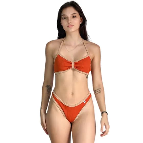 Biquíni Asa Delta Fio, Feminino Moda Gringa, Top Amarrações Multiformes Lançamento Verão