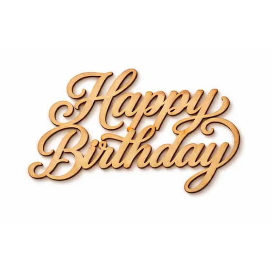 Placa Happy Birthday MDF Decorativa – Letreiro Festa Aniversário Luxo