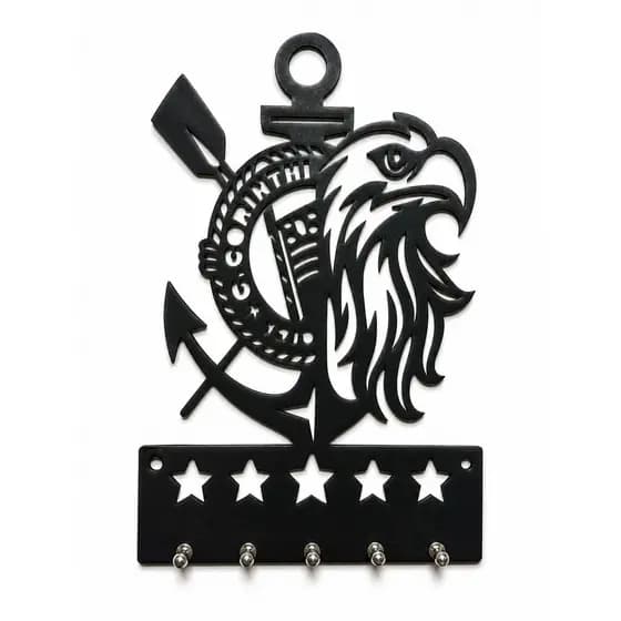 Porta Chaves De Parede Decorativo Time Corinthians MDF Preto