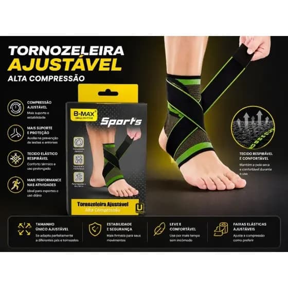 Tornozeleira Ortopedica Compressão Estabilizadora Elastica Esportes Futebol Cross Fit Basket Volei