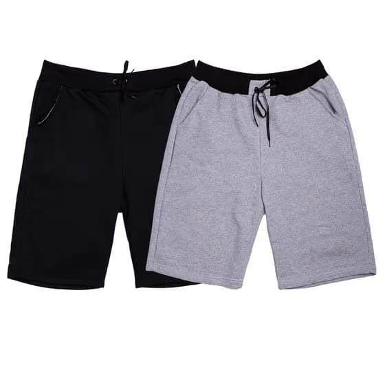 Kit 2 Bermudas Moletom Masculina Casual Básica Com Amarração Shorts Treino Academia