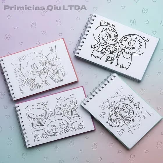 Bob Good Labub Capivaras Livro de Capa Dura de Colorir Animais Fofos Com 48 Folhas DONG